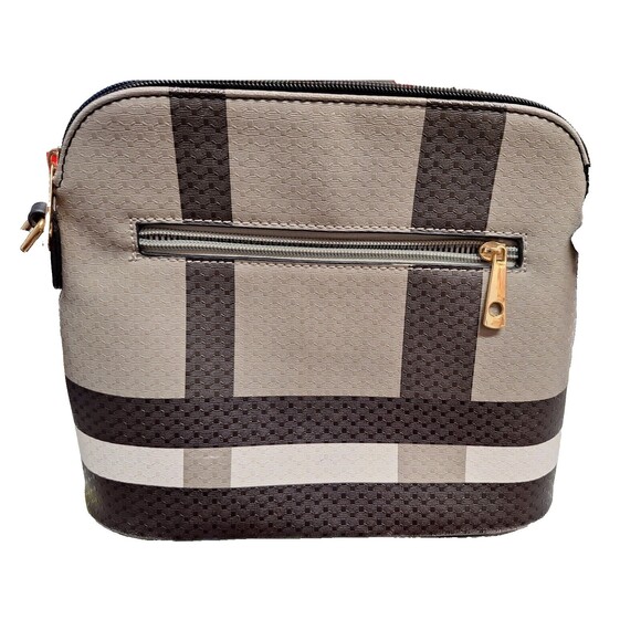 Lightweight Medium Dome Crossbody Bag Shoulder Bag with Tassels Plaid Vegan Wome - Picture 2 of 4